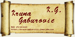 Kruna Gaburović vizit kartica